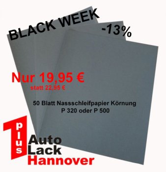 50 Blatt Nassschleifpapier Körnung P 320 oder P 500